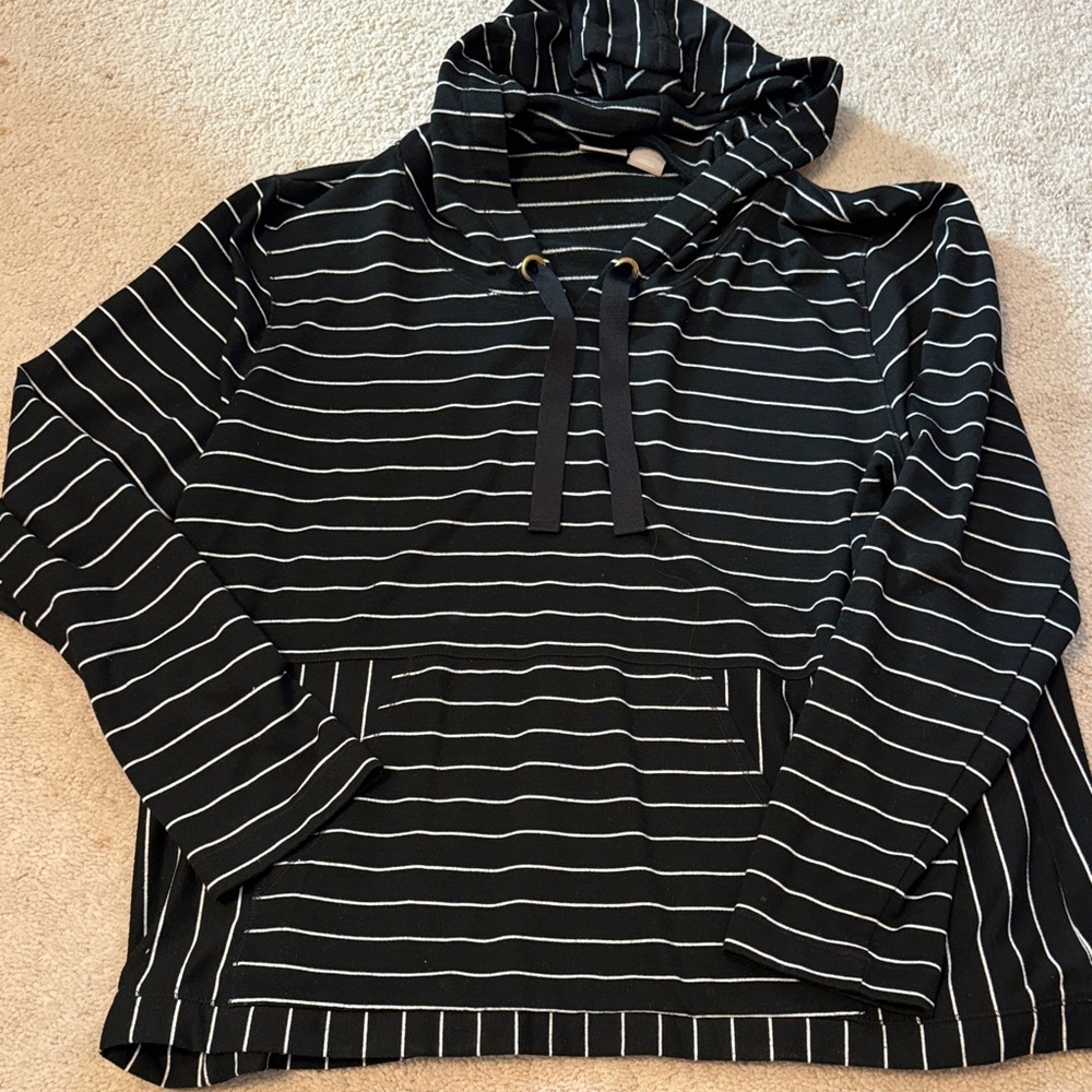 Striped Black Hoodie Sweatshirt